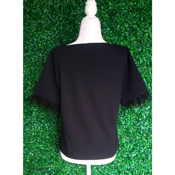 J.Crew Mariner jersey cropped boatneck T-shirt with feathers - Picture 6 of 8